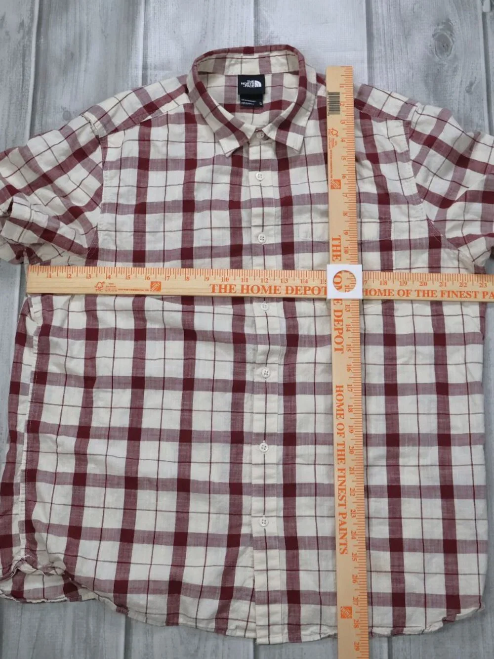 The North Face Button Down Shirt Men's XL Red Plaid Short Sleeve Casual Outdoor